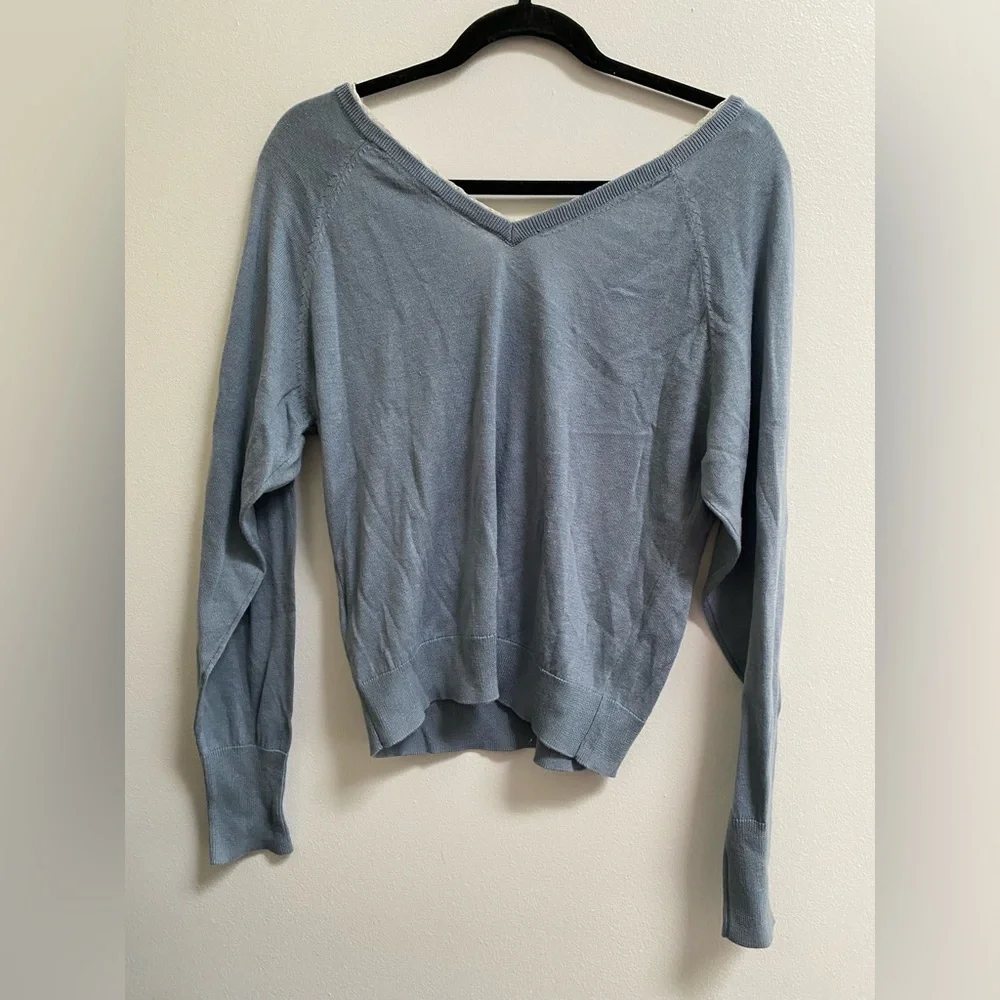 Zara Combination Knit Lace Trim V-Neck Sweater S - Picture 5 of 6